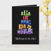 Albin 25-fonetisch alfabet kaart (Gele Bloem)