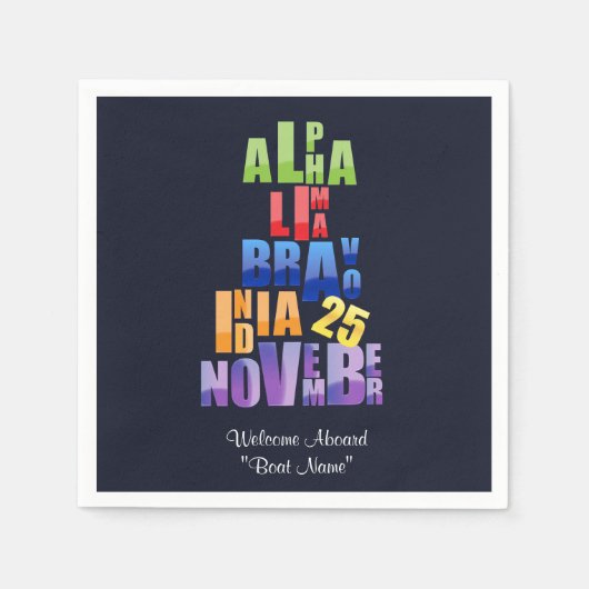 Albin 25-fonetisch alfabet servet (Voorkant)