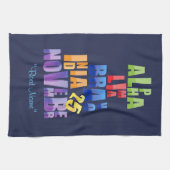 Albin 25-fonetisch alfabet theedoek (Horizontaal)