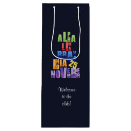 Albin 25-fonetisch alfabet wijn cadeautas