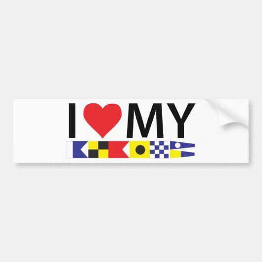 Albin 25 Ik hou van auto- of bootbumpersticker Bumpersticker (Voorkant)