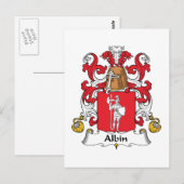 Albin Family Crest Briefkaart (Voorkant / Achterkant)