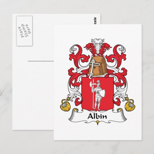 Albin Family Crest Briefkaart (Voorkant / Achterkant)