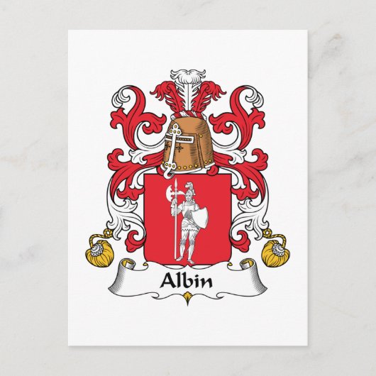Albin Family Crest Briefkaart (Voorkant)