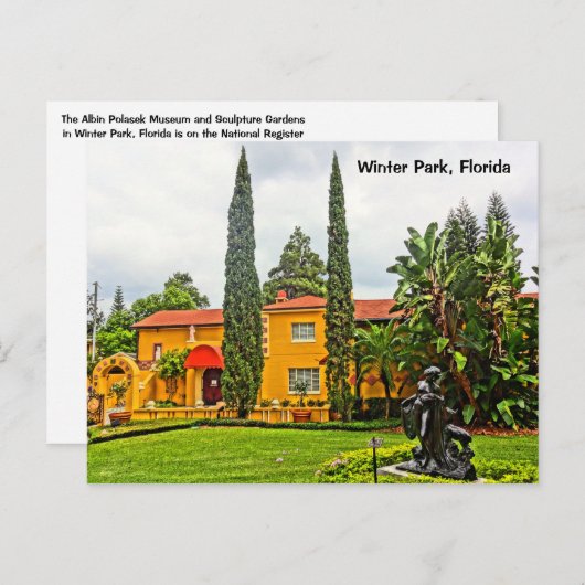 Albin Polasek Museum & Tuinen Winter Park FL Briefkaart (Voorkant / Achterkant)