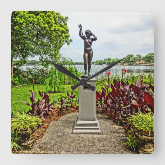 Albin Polasek Sculpture Gardens Winter Park FL Vierkante Klok (Voorkant)