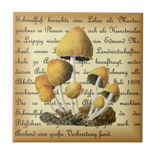 Albin Schmalfuß ~ Glimmertintling-1~ paddenstoelen Tegeltje (Voorkant)