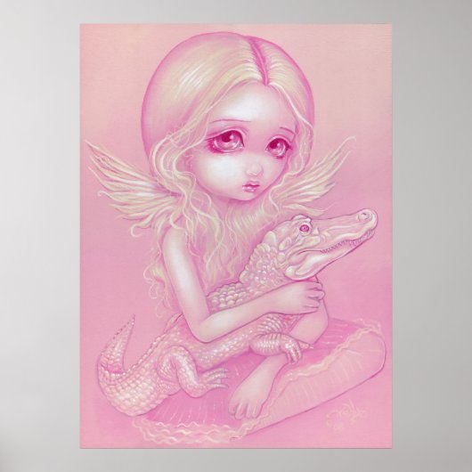 Albino Alligator Angel — groot oog onderbroed Kuns Poster (Voorkant)