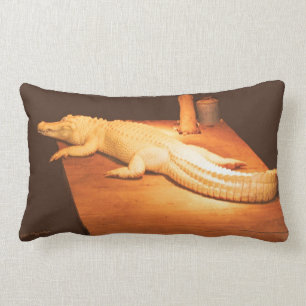 Albino Alligator Pillow Kussen