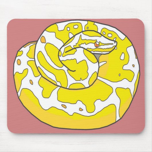 Albino Ball Python Mousepad 2 (Roze) Muismat (Voorkant)