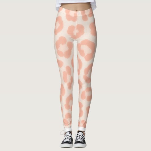 Albino Cheetah Print Leggings | Blush & Cream Anim (Voorkant)