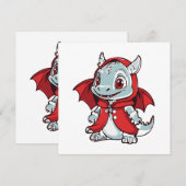 Albino Draak in het Rood (Voorkant / Achterkant)