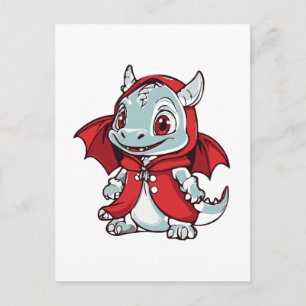 Albino Draak in het Rood Briefkaart