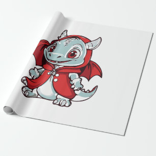 Albino Draak in het Rood Cadeaupapier