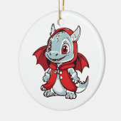 Albino Draak in het Rood Keramisch Ornament (Links)