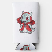 Albino Draak in het Rood Seltzer Blikjeskoeler (Voorkant)