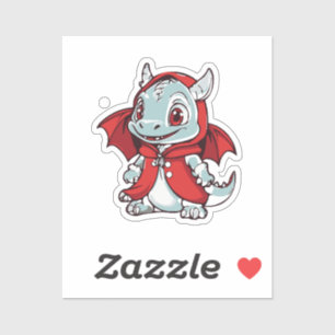 Albino Draak in het Rood Sticker