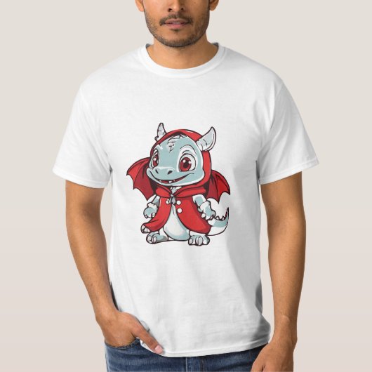 Albino Draak in het Rood T-shirt (Voorkant)