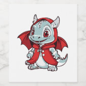 Albino Dragon in het rood Wijn Etiket (Enkel label)