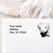 Albino Ferret Afbeelding Etiket (Insitu)