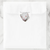 Albino Ferret Afbeelding Hart Sticker (Tas)