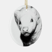 Albino Ferret Afbeelding Keramisch Ornament (Rechts)