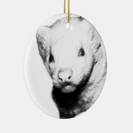 Albino Ferret Afbeelding Keramisch Ornament (Rechts)