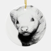 Albino Ferret Afbeelding Keramisch Ornament (Voorkant)