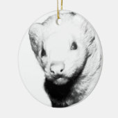 Albino Ferret Afbeelding Keramisch Ornament (Links)