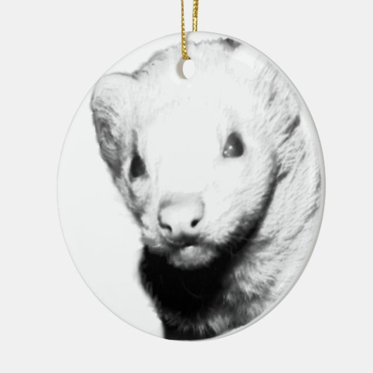 Albino Ferret Afbeelding Keramisch Ornament (Links)