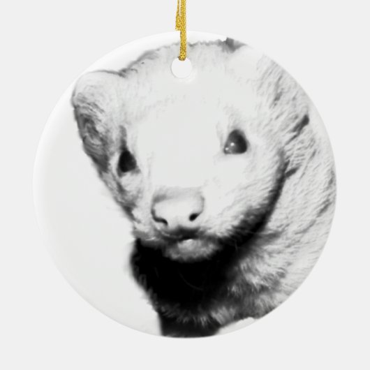 Albino Ferret Afbeelding Keramisch Ornament (Achterkant)