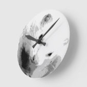 Albino Ferret Afbeelding Ronde Klok (Hoek)