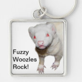 Albino Ferret Afbeelding Sleutelhanger (Voorkant)