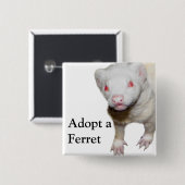Albino Ferret Afbeelding Vierkante Button 5,1 Cm (Voorkant /achterkant)