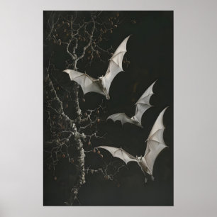Albino Fruitvleermuizen Kunst Afdrukbaar, Donkere Poster