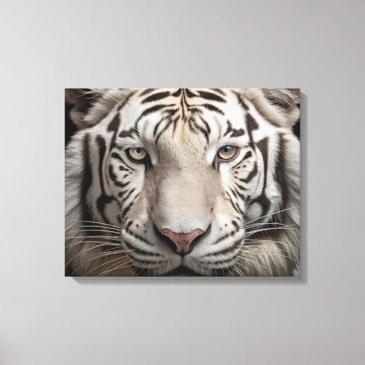 Albino Majesteit Witte Tijger Realisme Digitale Ku Canvas Afdruk (Voorkant)