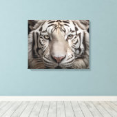 Albino Majesteit Witte Tijger Realisme Digitale Ku Canvas Afdruk (Insitu (Houten vloer))