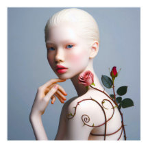 Albino Meisjesportret Muurkunst