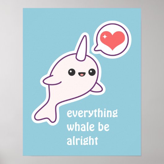 Albino Narwhal Poster (Voorkant)