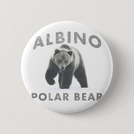 albino polair beer ronde button 5,7 cm (Voorkant)