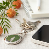 Albino Robin in Crown Point Sleutelhanger (Zijkant)