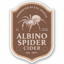Albino Spider Cider Label Sticker