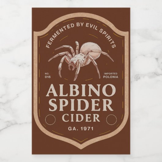 Albino Spider Cider Wijn Etiket (Enkel label)