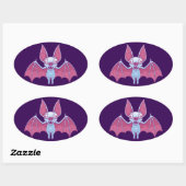 Albino Vampire Bat Ovale Sticker (Vel)