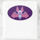 Albino Vampire Bat Ovale Sticker (Tas)