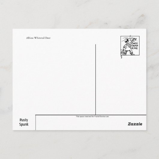 Albino Whitetail Deer Briefkaart (Achterkant)