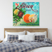 Albion Brand Citrus Crate Label Canvas Afdruk (Insitu (Slaapkamer))