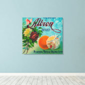 Albion Brand Citrus Crate Label Canvas Afdruk (Insitu (Houten vloer))