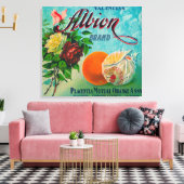 Albion Brand Citrus Crate Label Canvas Afdruk (Insitu (Woonkamer))
