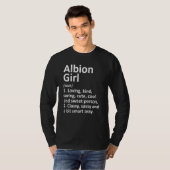 Albion Girl Mi Michigan Funny City Home Roots T-shirt (Voorkant volledig)